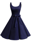 1950s Tie-Strap Bow Swing Dress