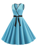 1950s Lace Up Swing Dress