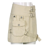 High Waisted Cargo Mini Skirt Harajuku Vintage 90s Sexy Pockets Clubwear