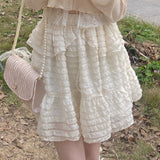 Summer Lace Sweet Women Korean Bow Kawaii Skirt Suit Ball Gown cute Party Mini Skirt Set