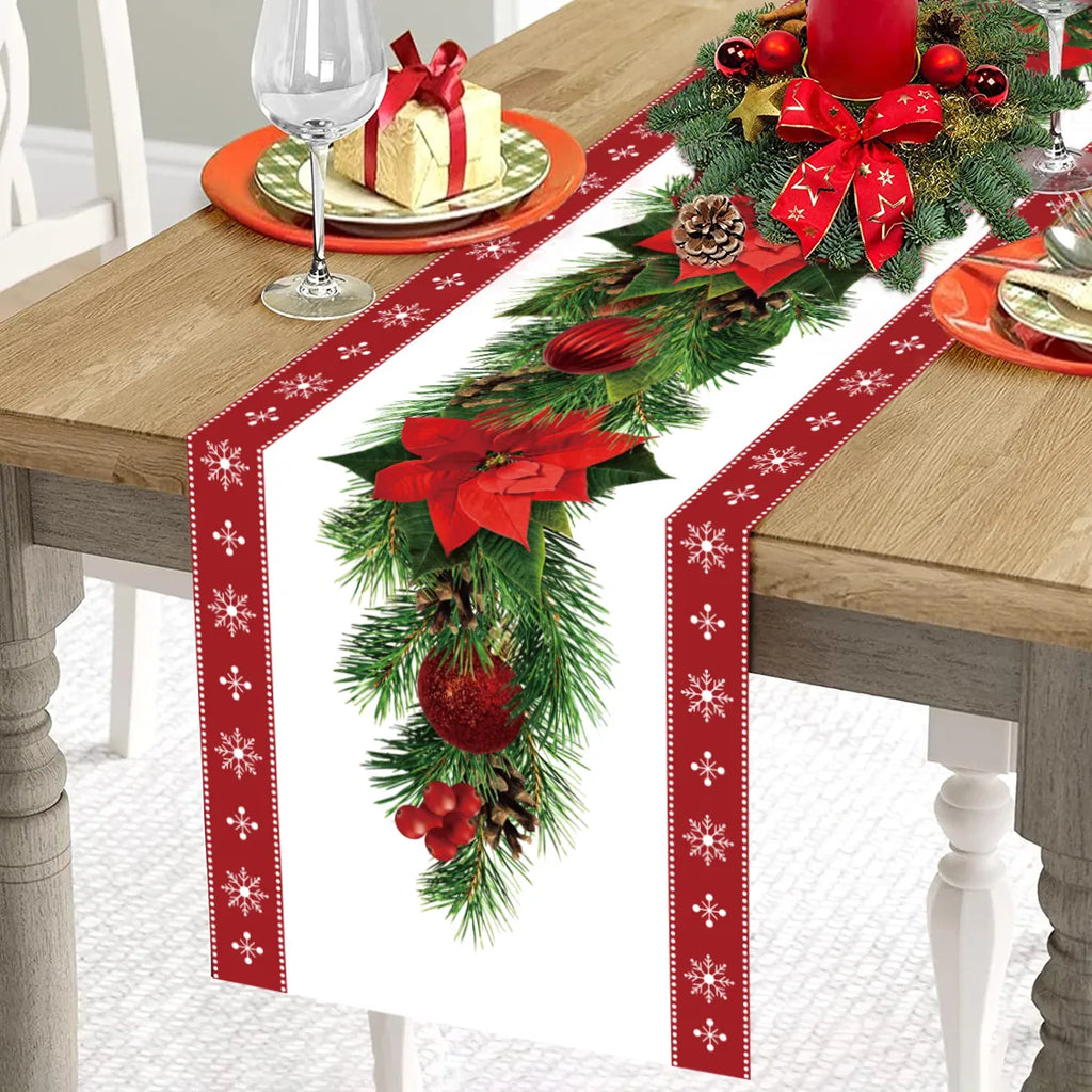 Table Runner Merry Christmas Decoration Home Xmas Party Decor Navidad Notal Ornament Happy New Year Decor