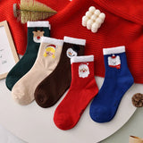 Christmas Autumn And Winter Cute Mid Tube Socks New Year Cartoon Tide Japanese Primitive Year Elk Christmas Gift Socks