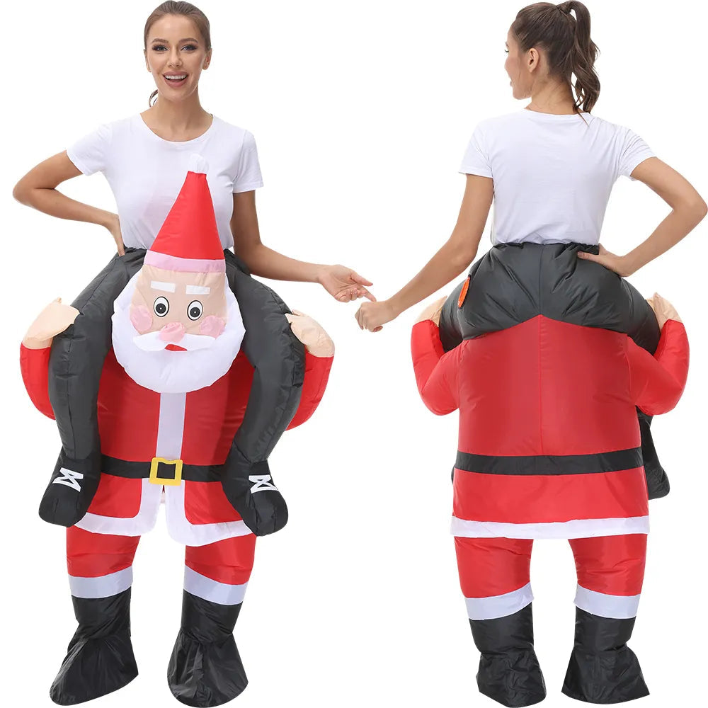Christmas Santa Claus Adult Inflatable Costume Fancy Funny Cosplay Clothing For Performance Festival Carnival Party Costume