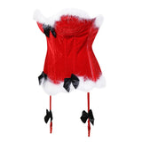 Sexy Christmas Corset Santa Corsets Red Corselet Overbust Costume Cosplay Party Costumes Womens Rave Bustiers Plus Size Sexy