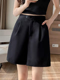 High Waist Casual Women Summer Korean Style Streetwear All-match Loose Ladies Tailored Short Pants