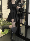 Long Sleeve Autumn Women Lace Bow Design Korean Style Slim Sweet Solid Tender Basic All-match Dress