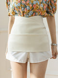 High Waist Women Summer Korean Style All-match Solid Color Office Ladies Elegant Short Skirt