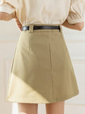 High Waist Casual Women Solid Color A-line Summer All-matched Mini Shorts Skirts
