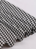 Black and White Plaid Double-Breasted Button Elegant Long Skirts for Women High Waist Midi Vintage A Line Skirt