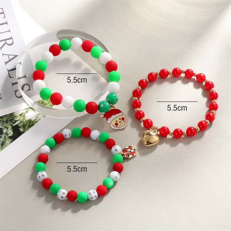 Bohemian Stretch Beads Bracelets for Women Christmas Multilayered Stackable Bracelet Set Girls Multicolor Charm Jewelry Gift