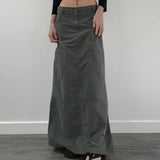 Harajuku Mall Goth High Waist Long Vintage 90s Casual Straight Cargo Skirt Woman Streetwear Bottoms Clubwear