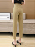 High Waist Fashion Korean Style All-match Office Lady Ankle-length Tailored Pants