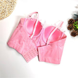 Summer Sexy Corset Top Shine Beaded Sequins Women Cropped  Nightclub Party Crop Top To Wear Out Push Up Bustier Bra 8355