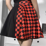 Dark Mall Goth Plaid Mini Skirt y2k Fairy Grunge Hippie Gothic Punk Vintage Aesthetic Black Skirt