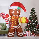 LED Lights 2.4M Christmas Outdoors Gingerbread Man Inflatable Model Party Courtyard Props Festival Decoration Gift