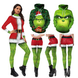 MERRY CHRISTMAS Costume Printing Party Skinny Leggins Zentai Bodysuit Christmas Streetwear Harajuku Hoodies Funny Pullover Top
