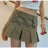 Y2K Aesthetics E-girl Low Waist Micro Skirts Sexy Pleated Skirt Harajuku Retro Fairycore Grunge Punk Clubwear