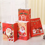 4/8/12pcs Merry Christmas Paper Gift Bags Santa Claus Candy Cookie Packing Bags Navidad Decoration