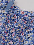 Floral and Lavender Sweetheart Neck Summer Dresses Holiday Outfits for Women Backless Flare Vintage Swing Dress