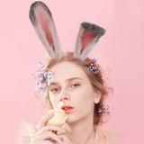 Lovely Bunny Ears Cosplay Hair Hoop Women Headband Makeup Head Band for Easter Halloween Cosplay Hair Accessories