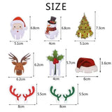 Christmas Cup Card Decoration Santa Hat Wine Glass Decor Xmas Tree Ornaments Home Party Decor New Year Gift 10PCS