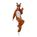 Christmas Elk Animal Couple Costumes Cosplay Animal Funny Stage Props Children Adult  Christmas Masquerade Dress Up Reindeer Set