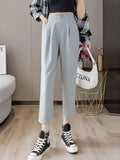 High Waist Ankle-length Pants Women Spring Korean Style All-match Thin Ladies Casual Pencil Pants