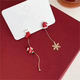 Xmas Santa Claus Drop Earrings Christmas Tree Snowflake Long Tassel Chain Earring Women Fashion Jewelry Girlfriends Gift