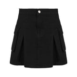 Harajuku Grunge y2k Jean Skirt Vintage High Waist Denim Mini Cargo Skirts Short Sexy Summer Streetwear