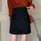 Women High Waist Pencil Skirts Fashion Korean Style All-match Solid Color Office Lady Elegant Short Skirt