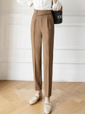 High Waist Women Spring Korean Style Solid Color All-match Office Lady Ankle-length Pencil Pants