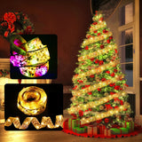 Ribbon Fairy Light String Merry Christmas Decorations Home Ornament Xmas Navidad Gifts