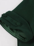 Ruched V-Neck High Waist Bodycon Pencil Dress Office Outfits Women Green Elegant Slim Fit Vintage Dresses