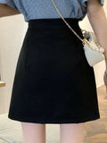 Casual Women A-line Solid Color All-match High Waist Irregular Mini Skirt