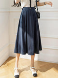 Ladies Elegant A-line Long Summer Korean Style Streetwear All-match Loose Women Casual Skirt