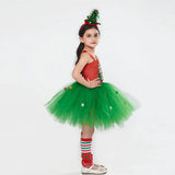 Christmas Cosplay Costume Tutu Dress Xmas Girl's Clash Mesh Kids Dress Up Outfits Party Birthday Stage Performance Gift