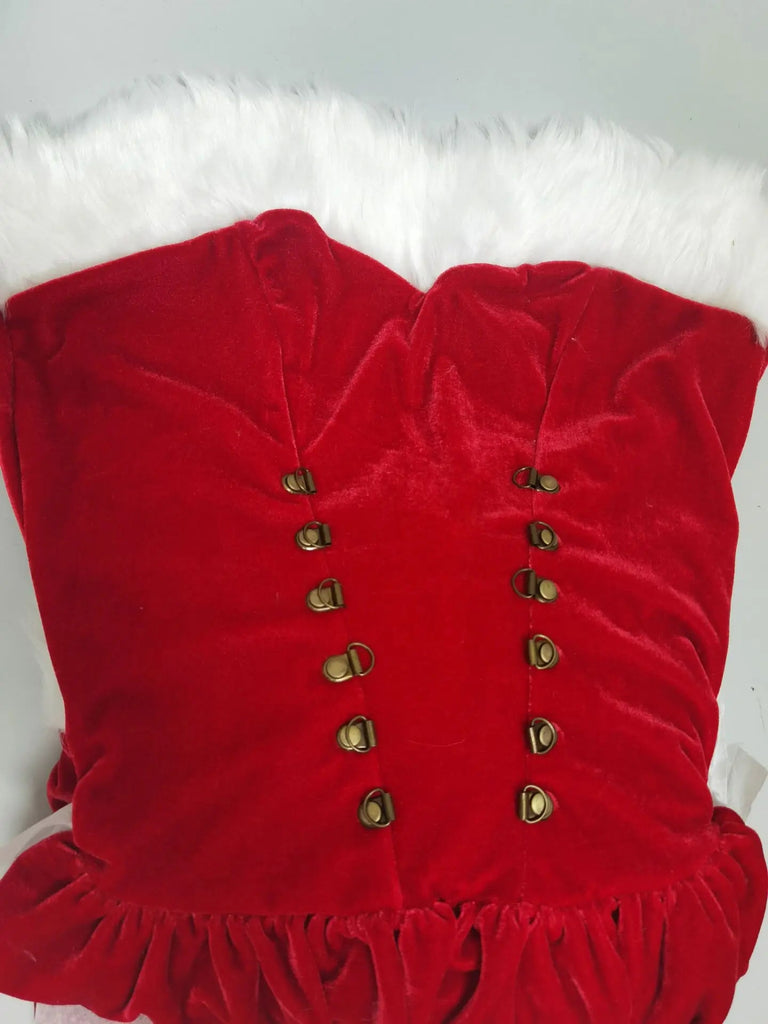 Christmas Cosplay Costume for Plush Santa Claus Clothing Sets New Year XMAS Party Fancy Dress