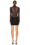 Long Sleeve Mesh Sexy Evening Party Dress Women Night Celebrity Dress