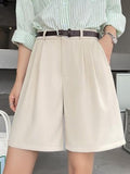 Loose Slim Streetwear Shorts High Waist Casual Women Suit Solid Color All-match Summer Short Pants