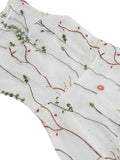 Floral Embroidered Mesh Overlay Vintage Long Dresses for Women High Waist Birthday Party Elegant Summer Dress