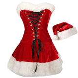 Christmas Cosplay Costume for Plush Santa Claus Clothing Sets New Year XMAS Party Fancy Dress