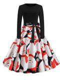 Christmas Casual Printed Vintage Dress