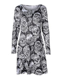 Halloween Print Crew Neck Dress