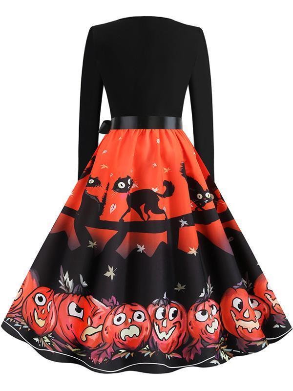 Halloween Positioning Print Fashion Dress